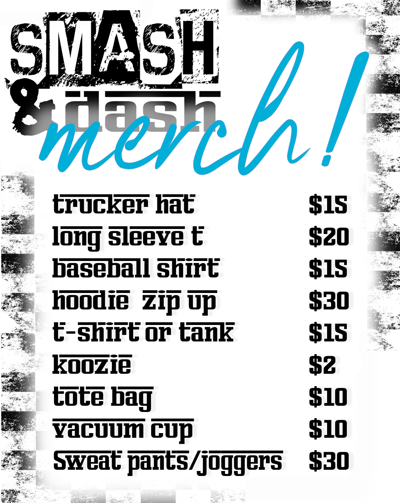 Smash & Dash apparel and merch lineup