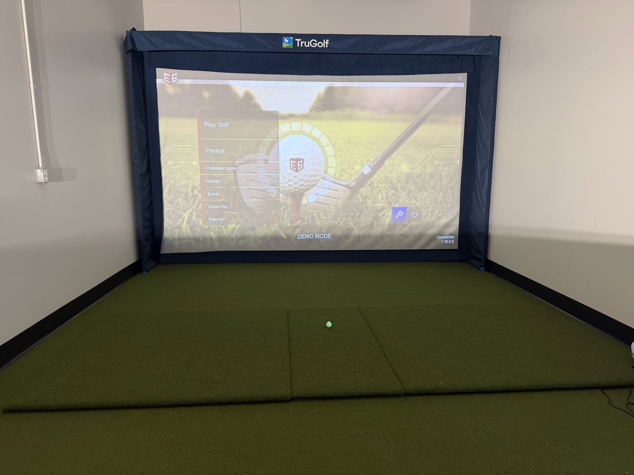 The TruGolf full-swing simulator bay